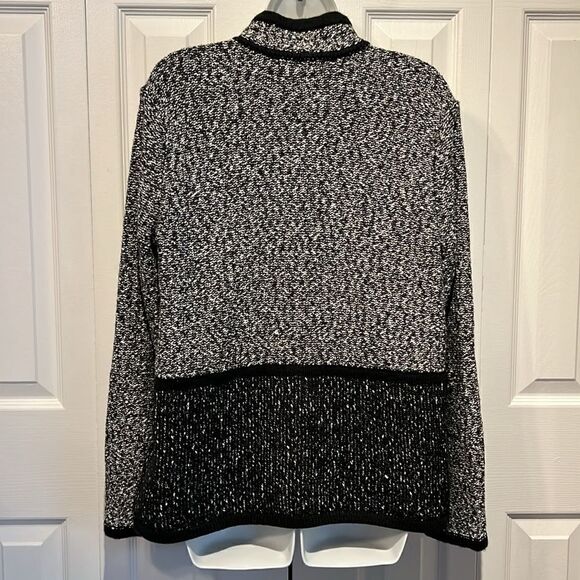 Karl‎ Lagerfeld Black/White Button Up Cardigan Sweater Size L - Picture 8 of 12